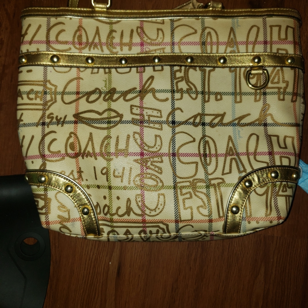 gold coach purse